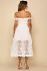 Load image into Gallery viewer, Off the Shoulder White A Line Long Rehearsal Dinner Dress with Lace