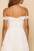 Load image into Gallery viewer, Off the Shoulder White A Line Long Rehearsal Dinner Dress with Lace