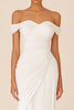 Load image into Gallery viewer, White Pleated Sheath Chiffon Long Rehearsal Dinner Dress