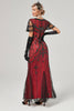 Load image into Gallery viewer, Black Blush Sequins Long 1920s Dress