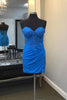 Load image into Gallery viewer, Glitter Royal Blue Sweetheart Corset Homecoming Dress with Lace