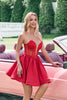 Load image into Gallery viewer, Strapless Red A-Line Corset Short Homecoming Dress