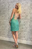 Load image into Gallery viewer, Sparkly Green Spaghetti Straps Bodycon Homecoming Dress with Sequins