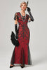 Load image into Gallery viewer, Black Blush Sequins Long 1920s Dress