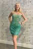 Load image into Gallery viewer, Sparkly Green Spaghetti Straps Bodycon Homecoming Dress with Sequins