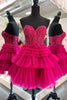 Load image into Gallery viewer, A-Line Sweetheart Pink Corset Short Homecoming Dress with Lace