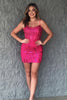 Load image into Gallery viewer, Sparkly Fuchsia Bodycon Homecoming Dress with Sequins