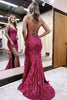 Load image into Gallery viewer, Fuchsia Sparkly Sweetheart Appliqued Long Prom Dress with Slit