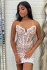 Load image into Gallery viewer, Sparkly Fuchsia Bodycon Sweetheart Homecoming Dress with Sequins