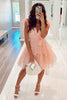 Load image into Gallery viewer, A-Line Light Blue Tulle Tiered Short Homecoming Dress