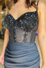 Load image into Gallery viewer, Glitter Black Spaghetti Straps Bodycon Corset Homecoming Dress with Sequins