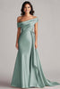 Load image into Gallery viewer, Elegant Champagne Off the Shoulder Long Formal Dress with Side Cape