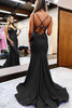 Load image into Gallery viewer, Black Spaghetti Straps Simple Mermaid Prom Dress