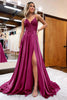 Load image into Gallery viewer, Royal Blue Satin A-Line Appliques Prom Dress with Slit