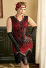 Load image into Gallery viewer, Black 1920s Plus Size Beaded Sequins Flapper Dress