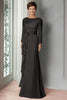 Load image into Gallery viewer, Elegant Blush Satin Sheath Mother of the Bride Dress with Long Sleeves