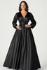 Load image into Gallery viewer, Grey Satin V-Neck Mother of the Bride Dress with Long Sleeves