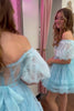 Load image into Gallery viewer, Royal Blue A-Line Corset Tulle Short Homecoming Dress