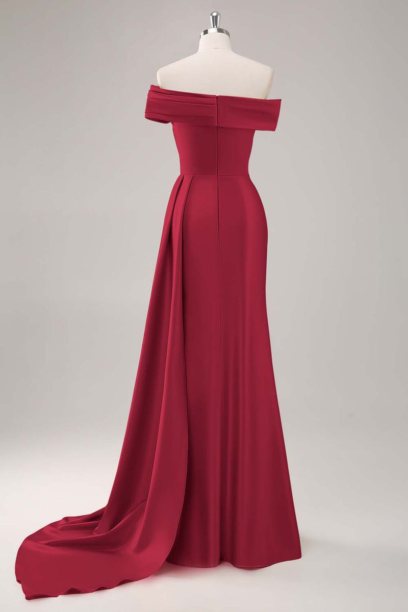 Load image into Gallery viewer, Elegant Champagne Off the Shoulder Long Formal Dress with Side Cape