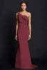 Load image into Gallery viewer, Elegant Khaki One Shouder Mermaid Ruched Long Satin Formal Dress