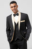 Load image into Gallery viewer, Black Shawl Lapel One Button 3 Piece Prom Suits