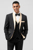 Load image into Gallery viewer, Black Shawl Lapel One Button 3 Piece Prom Suits