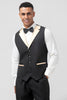 Load image into Gallery viewer, Black Shawl Lapel One Button 3 Piece Prom Suits