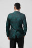 Load image into Gallery viewer, Dark Green Peak Lapel 2 Piece Double Breasted Jacquard Prom Suits