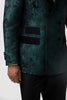 Load image into Gallery viewer, Dark Green Peak Lapel 2 Piece Double Breasted Jacquard Prom Suits