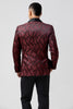 Load image into Gallery viewer, Red Shawl Lapel One Button Jacquard 2 Piece Prom Suits