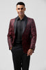 Load image into Gallery viewer, Red Shawl Lapel One Button Jacquard 2 Piece Prom Suits