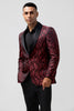 Load image into Gallery viewer, Red Shawl Lapel One Button Jacquard 2 Piece Prom Suits