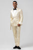 Load image into Gallery viewer, Champagne Shawl Lapel Jacquard 2 Piece Prom Suits