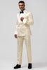 Load image into Gallery viewer, Champagne Shawl Lapel Jacquard 2 Piece Prom Suits