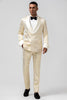 Load image into Gallery viewer, Champagne Shawl Lapel Jacquard 2 Piece Prom Suits