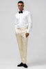 Load image into Gallery viewer, Champagne Shawl Lapel Jacquard 2 Piece Prom Suits