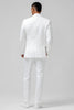 Load image into Gallery viewer, White Peak Lapel Jacquard Double Breasted 2 Piece Prom Suits