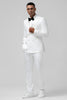 Load image into Gallery viewer, White Peak Lapel Jacquard Double Breasted 2 Piece Prom Suits