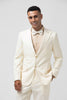 Load image into Gallery viewer, Ivory Peak Lapel Single Breasted 2 Piece Pinstripe Prom Suits