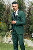 Load image into Gallery viewer, Dark Green Shawl Lapel One Button 3 Piece Prom Suits