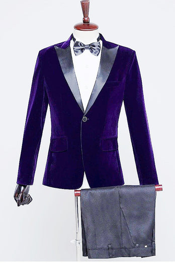 Black Velvet Men's Prom Blazer for Party