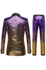 Load image into Gallery viewer, Sparkly Purple Men&#39;s 2 Piece Peak Lapel Homecoming Suits