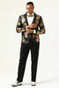 Load image into Gallery viewer, 2 Piece Black and Gold Jacquard Sequins Men&#39;s Prom Suits