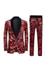 Load image into Gallery viewer, Red Sequins Floral Pattern Men&#39;s 2 Pieces Suits