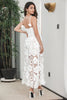 Load image into Gallery viewer, White Boho Flower Sheath Spaghetti Straps Long Party Dress with Lace