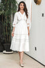 Load image into Gallery viewer, White 3/4 Sleeves Boho Engagement Party Dress with Lace