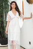 Load image into Gallery viewer, White Boho Maxi Lace Formal Party Dress