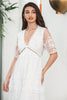 Load image into Gallery viewer, White Boho Maxi Lace Formal Party Dress