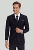 Load image into Gallery viewer, Black Three Piece Suit for Men with Notched Lapel