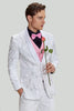 Load image into Gallery viewer, White Jacquard Satin 2 Piece Shawl Lapel Men&#39;s Prom Suits